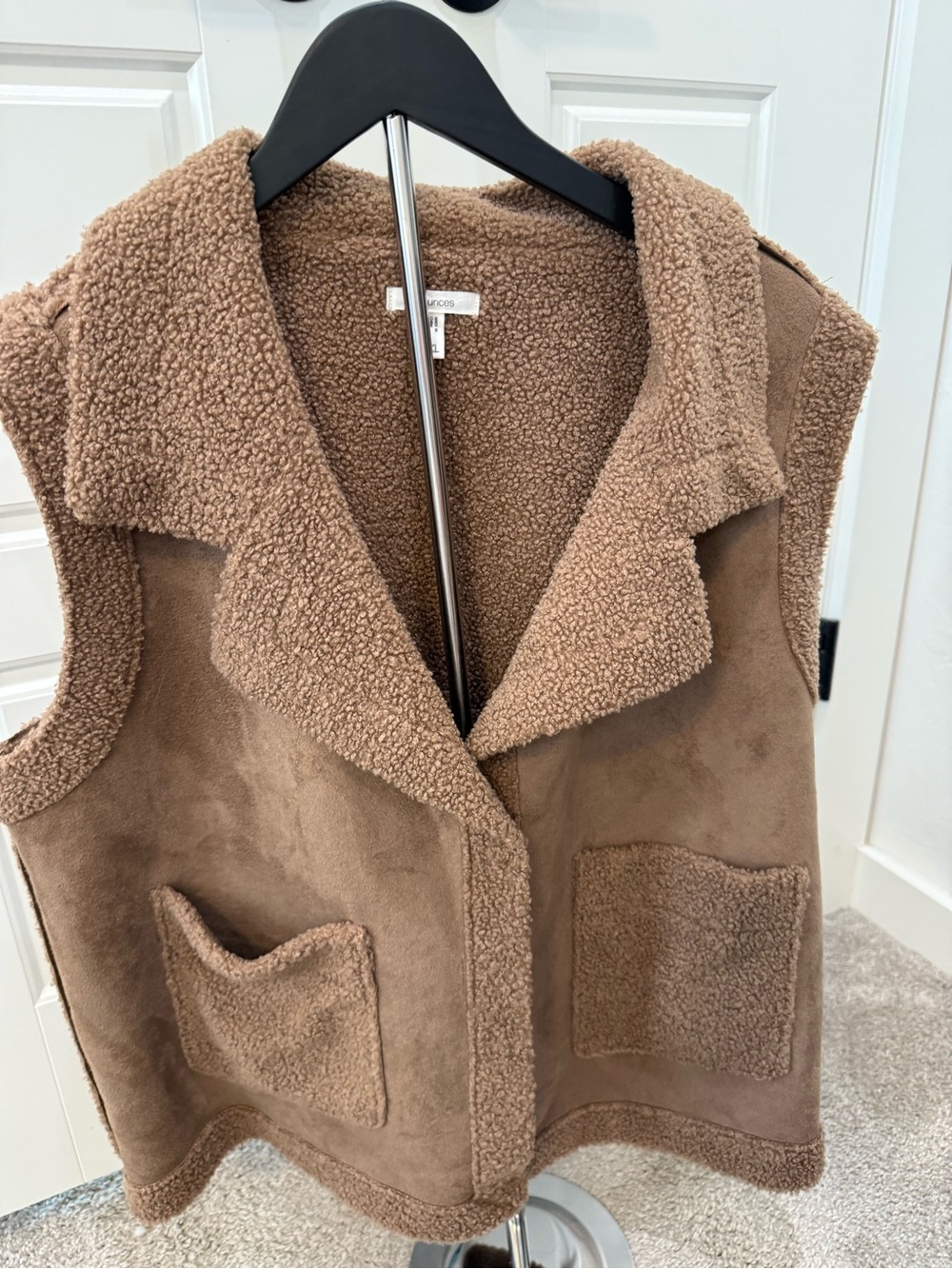 Maurices Plush Faux Shearling Vest in Camel